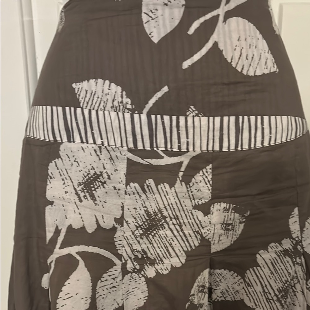 Animale Brown Tan A-Line High-Low Skirt - Picture 2 of 5
